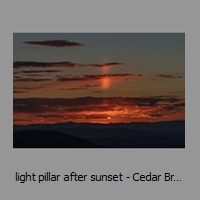 light pillar after sunset - Cedar Breaks